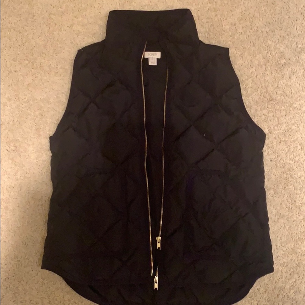 sold out J.Crew vest black with gold zipper size M